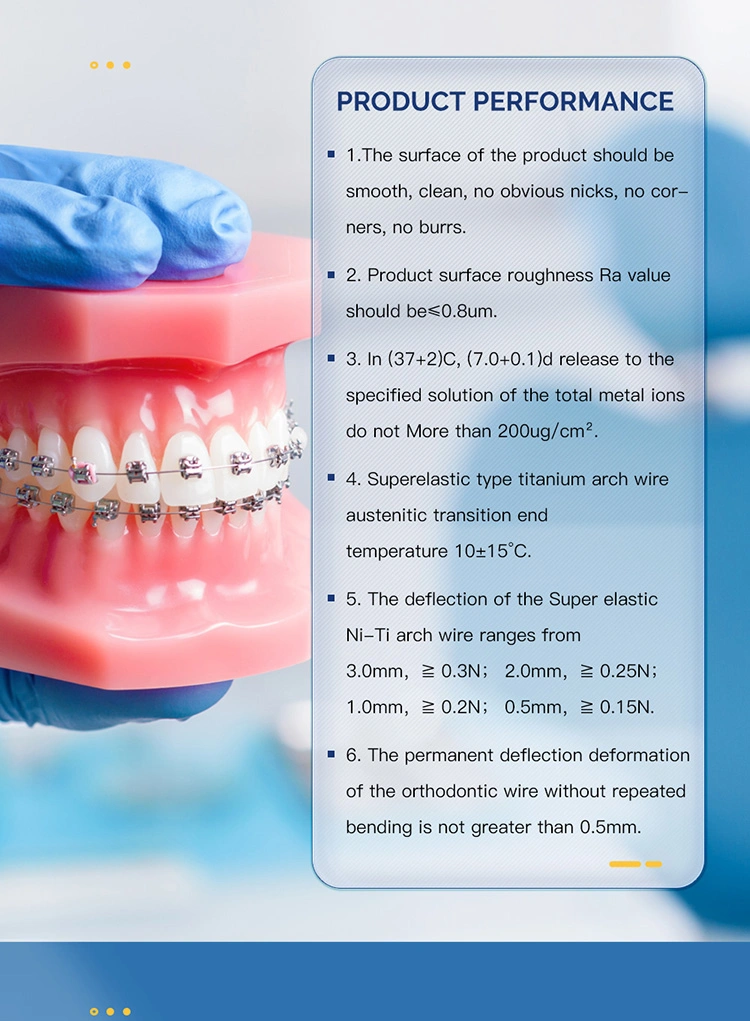 Hot Sale Round/Rectangular Different Size Dental Orthodontic Arch Wire Niti Archwire