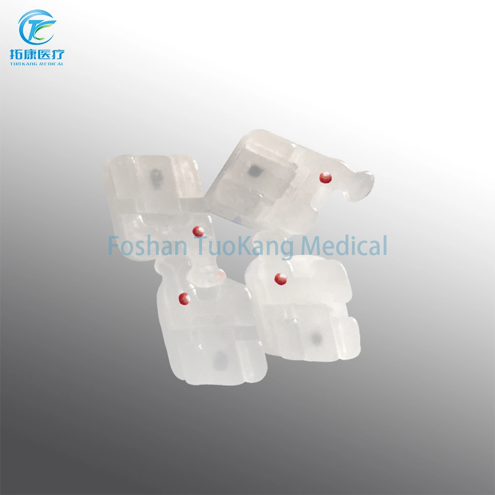 Dental Orthodontic Materials Self-Locking Straight-Wire Ceramic Brackets