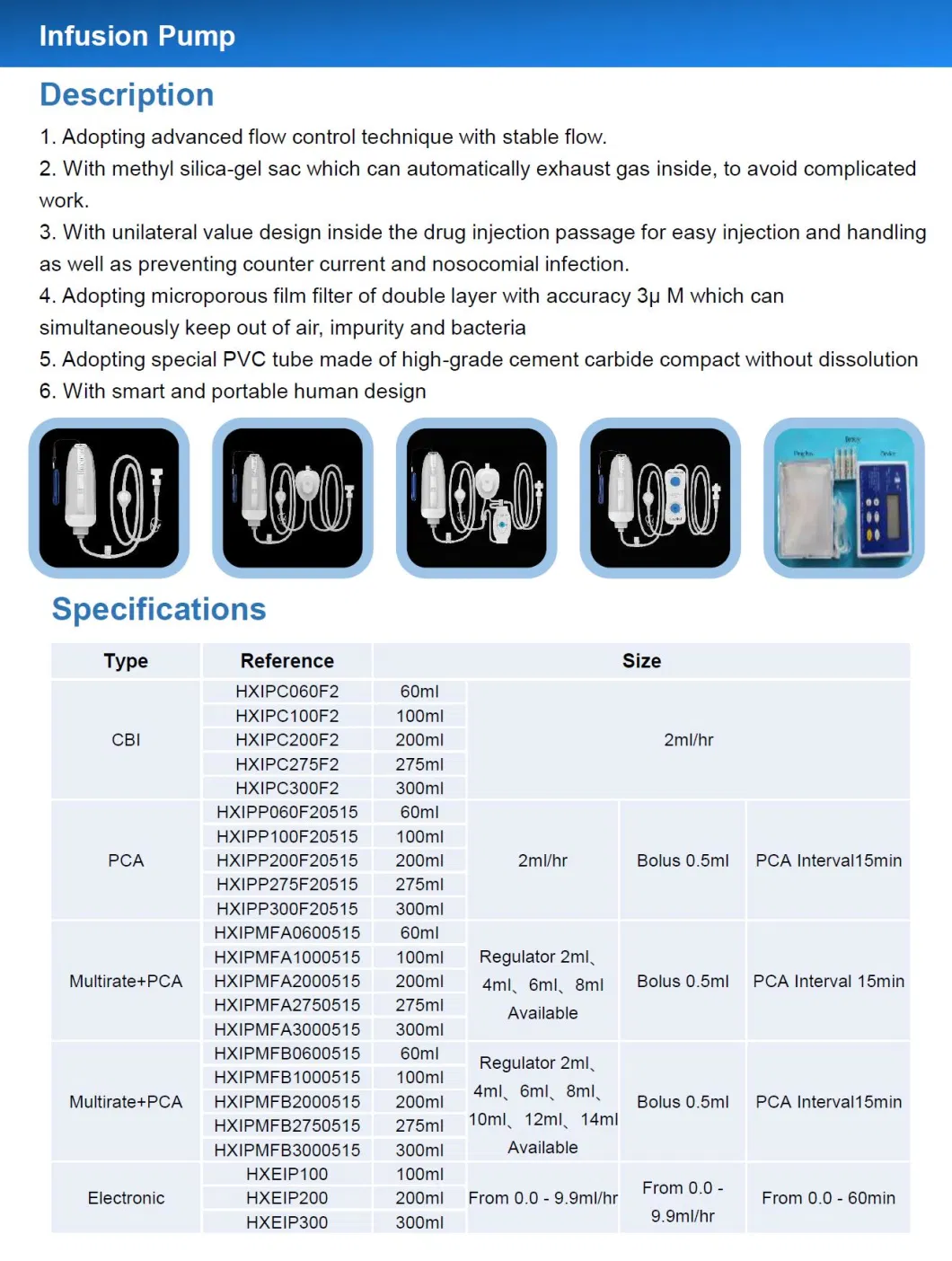 Disposable Medical Elastomeric Infusion Pump/Analgesic Pump Supplier 100ml (PCA Type)