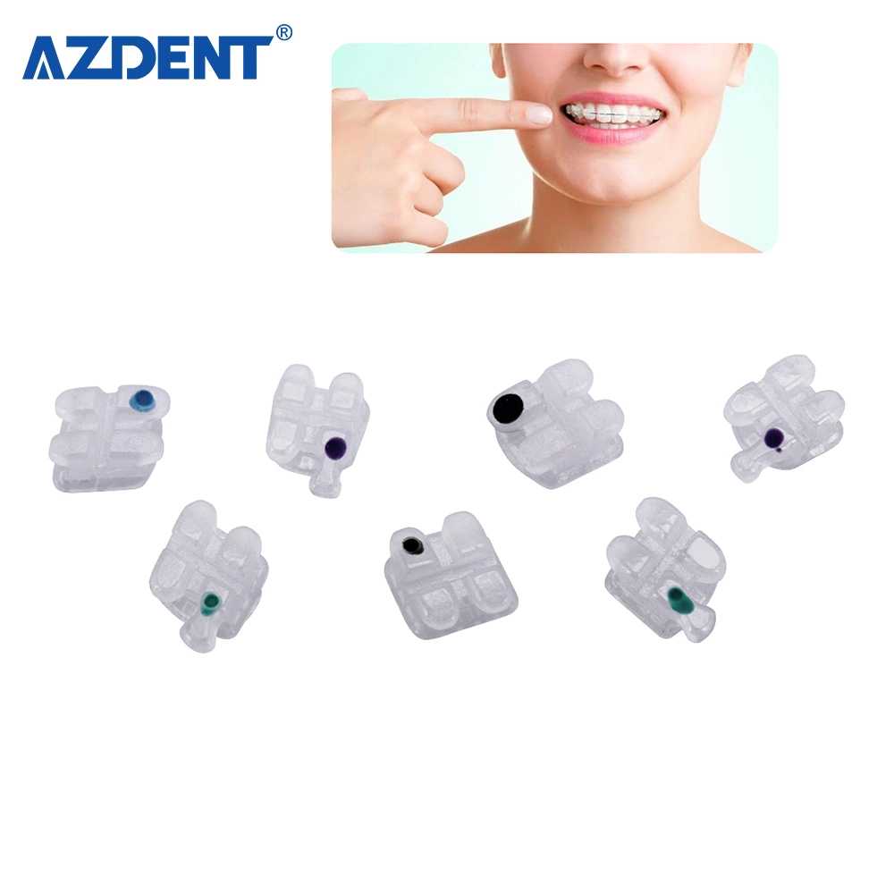 2022 Azdent Dental Widely Used Roth 022 5*5 345hooks Orthodontic Ceramic Bracket