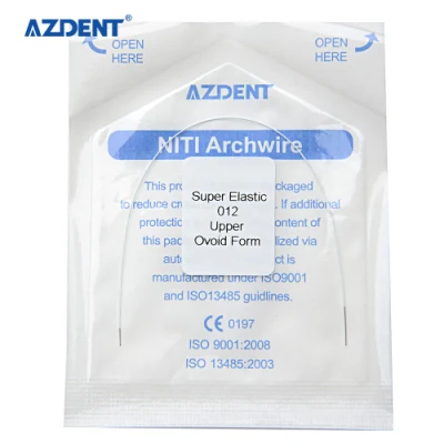 Filo per arco a forma ovoidale dentale ortodontico Azdent Filo per arco rotondo Niti rivestito in nitinolo